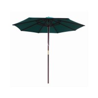 March Products SOW908-P09 Patio Market Umbrella, Pulley Open, Wood & Hunter Green Polyester, 9-Ft.   